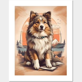 Shetland Sheepdog in the Mountains Posters and Art